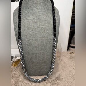 Black and Silver Beaded Necklace